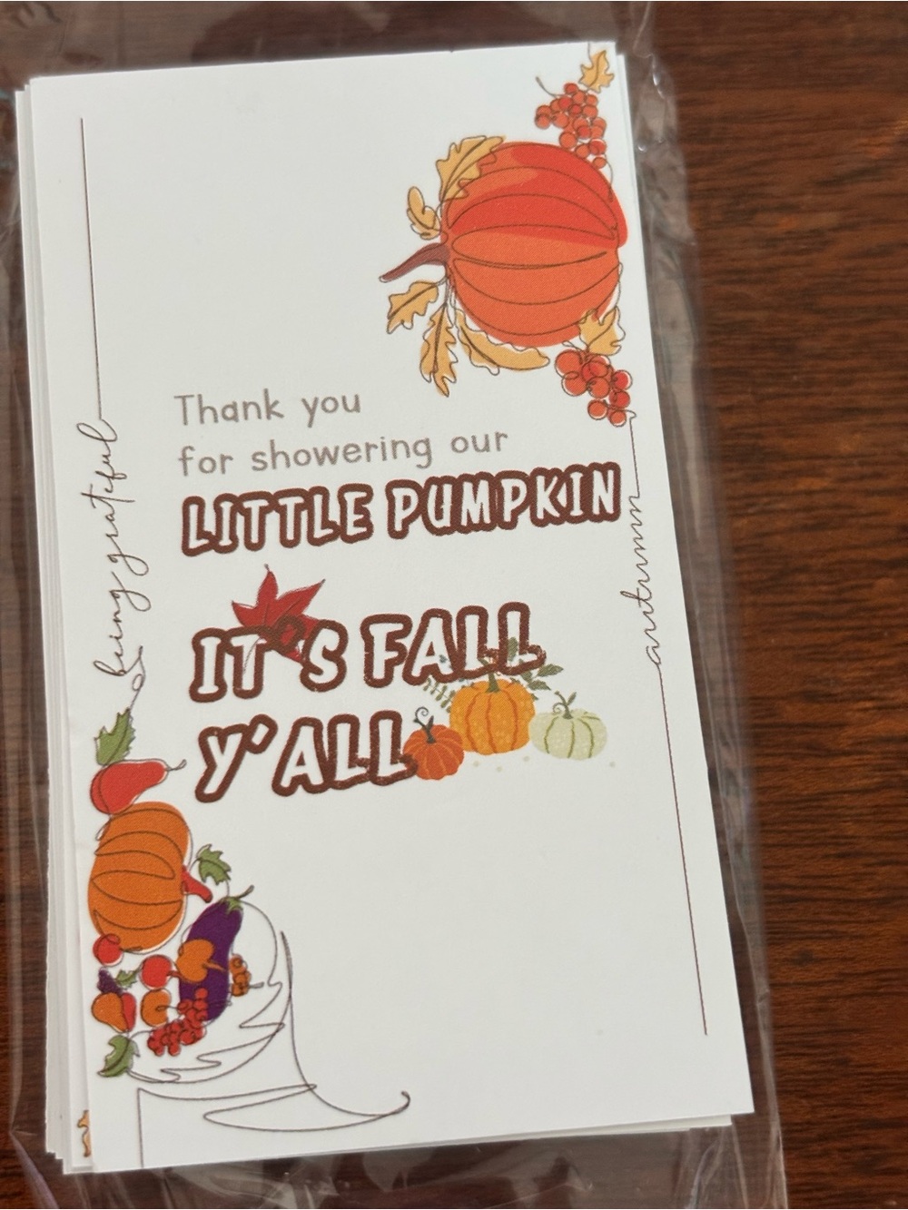 New-50 Fall Baby Shower Thank You Cards